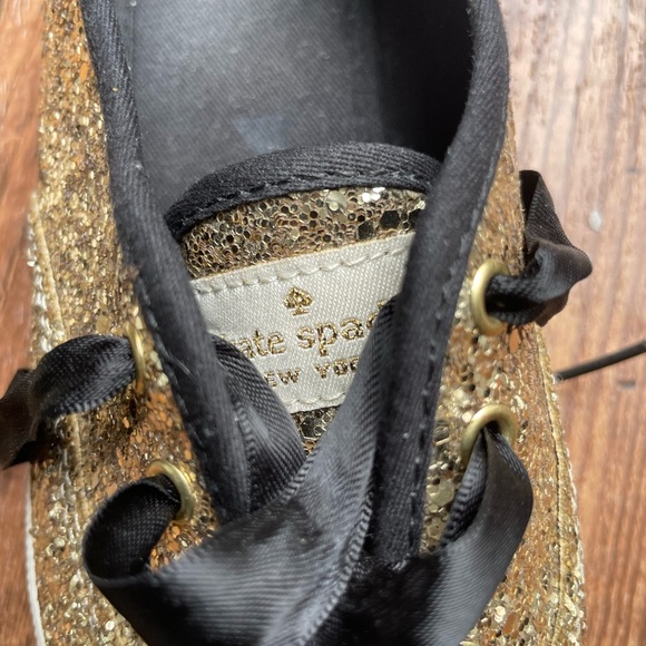Keds x Kate Spade gold glitter shoes used US6 - Picture 10 of 14